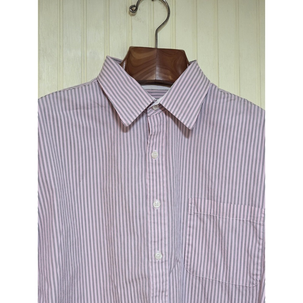 Henry Grethel Dress Shirt Mens Extra Large Pink Striped Button Down Long Sleeve‎